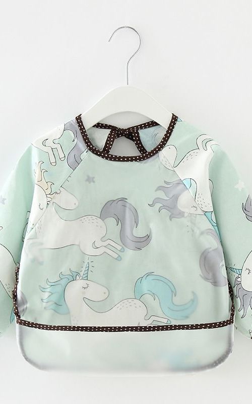 Baby Apron Waterproof Long Sleeve Bib Feeding Smock Bib Coverall Kid Eating Dirty Clothes