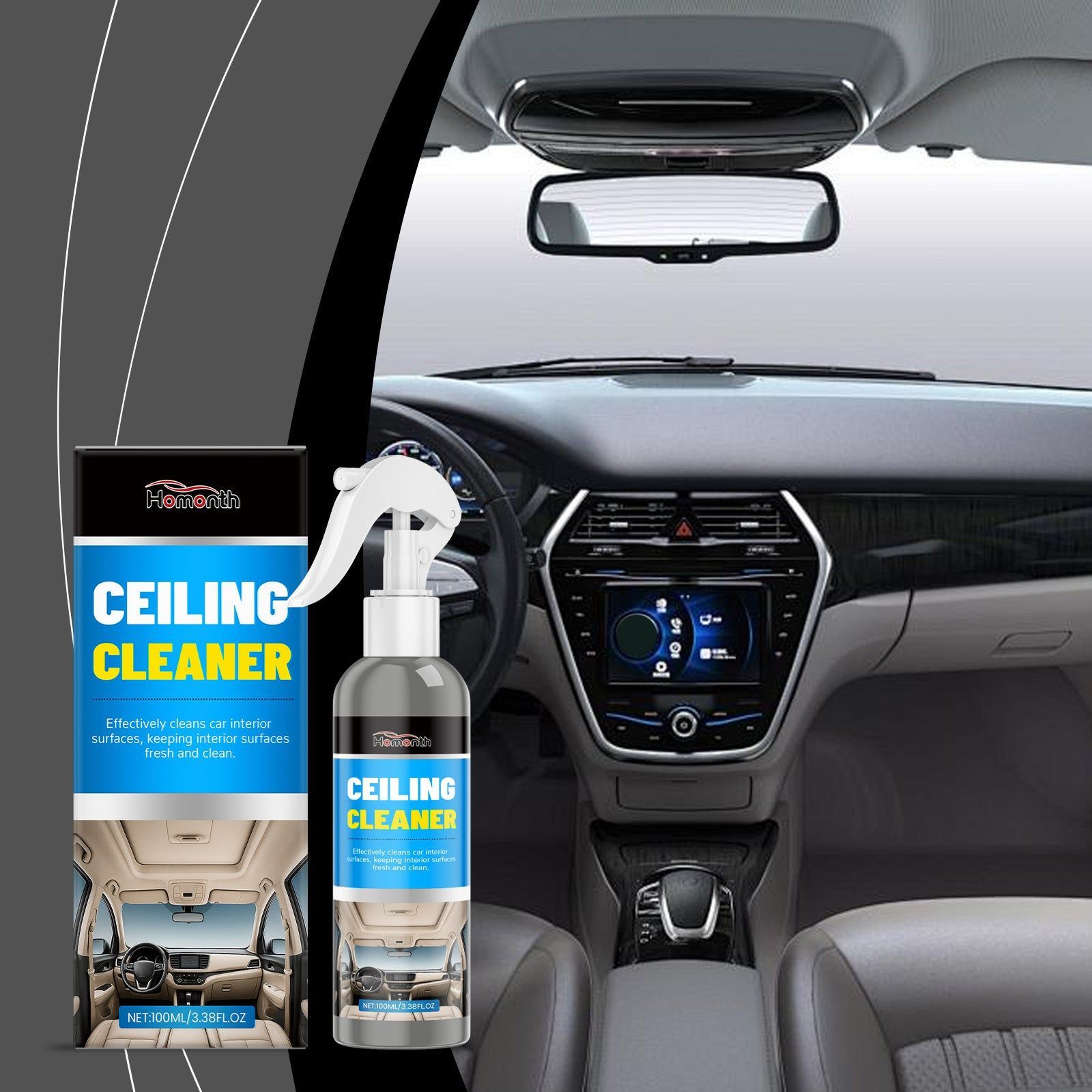 Car Interior Cleaner, Fast & Effective Car Cleaning, Soft Cushion & Fabric Care ,100ml