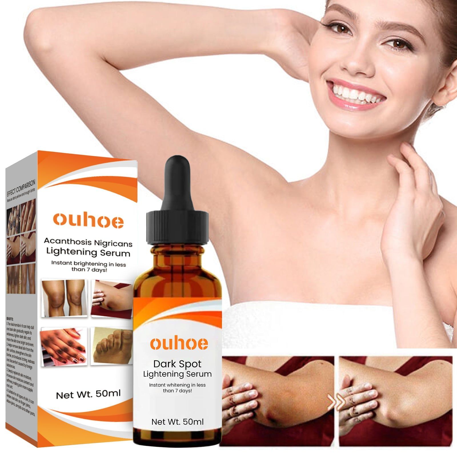 Brightening Skin Lightening Serum, Moisturize and Remove Dark Spots, Youthful Glow ,50ml