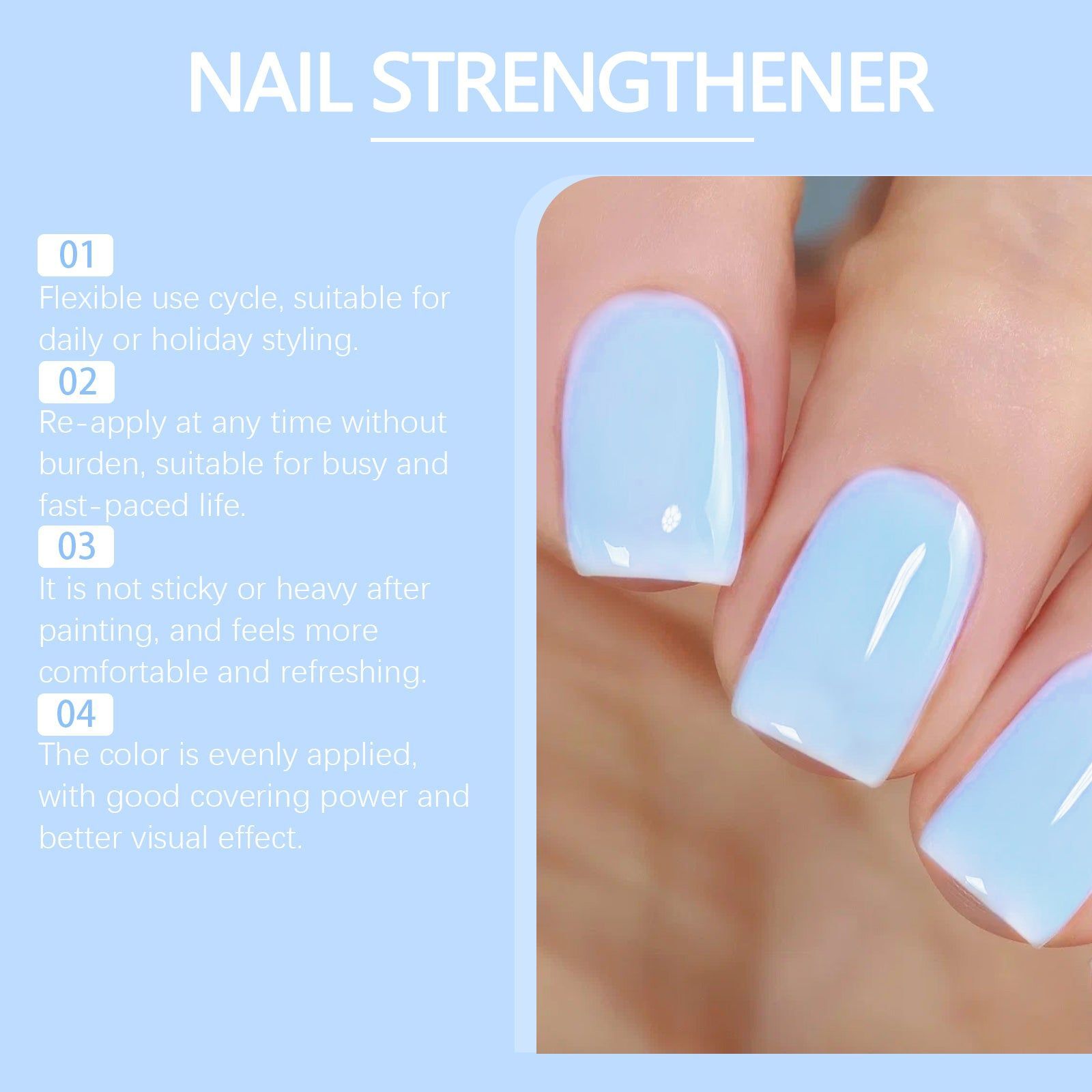 Blue Nourishing Nail Polish Lotion, Nail Art Series, Bright, Lustrous Nails, Fast & Easy ,15ml