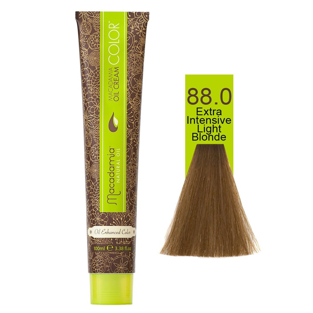 Macadamia Natural Oil Cream Hair Color, 100ml, 88.0 Intensive Naturals Light Blonde