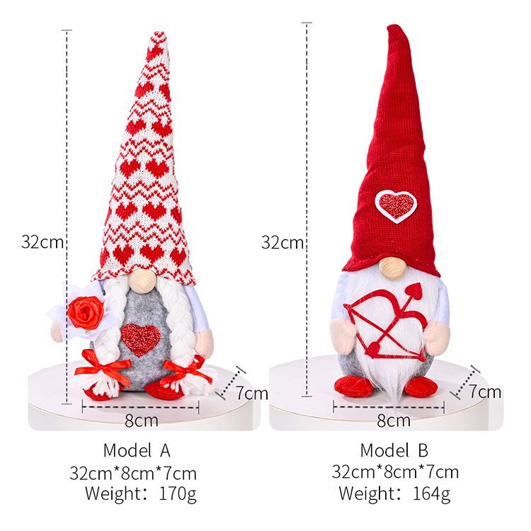 2pcs Valentine Plush Gnomes Table Decoration Faceless Doll Home Party Ornament