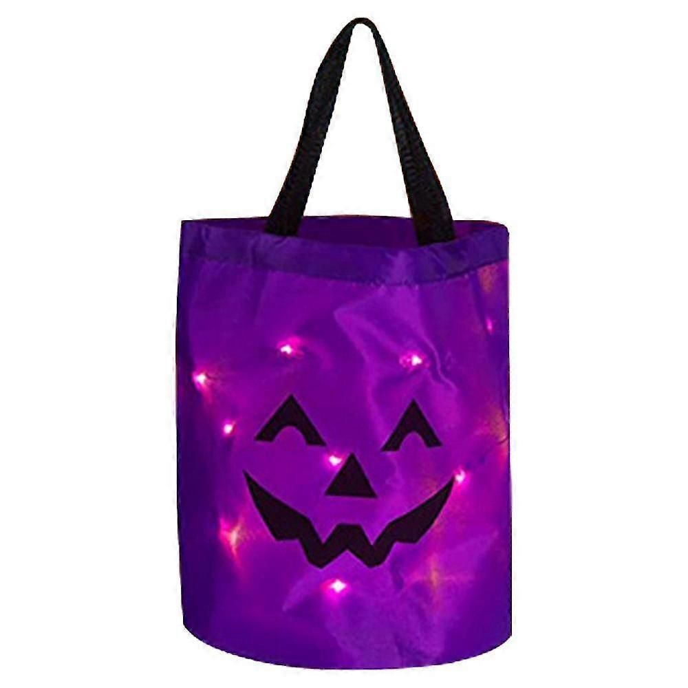 Halloween Candy Tote Bucket With Lights Light Up Bag Holder Treat Goody Buckets Portable Party Favor