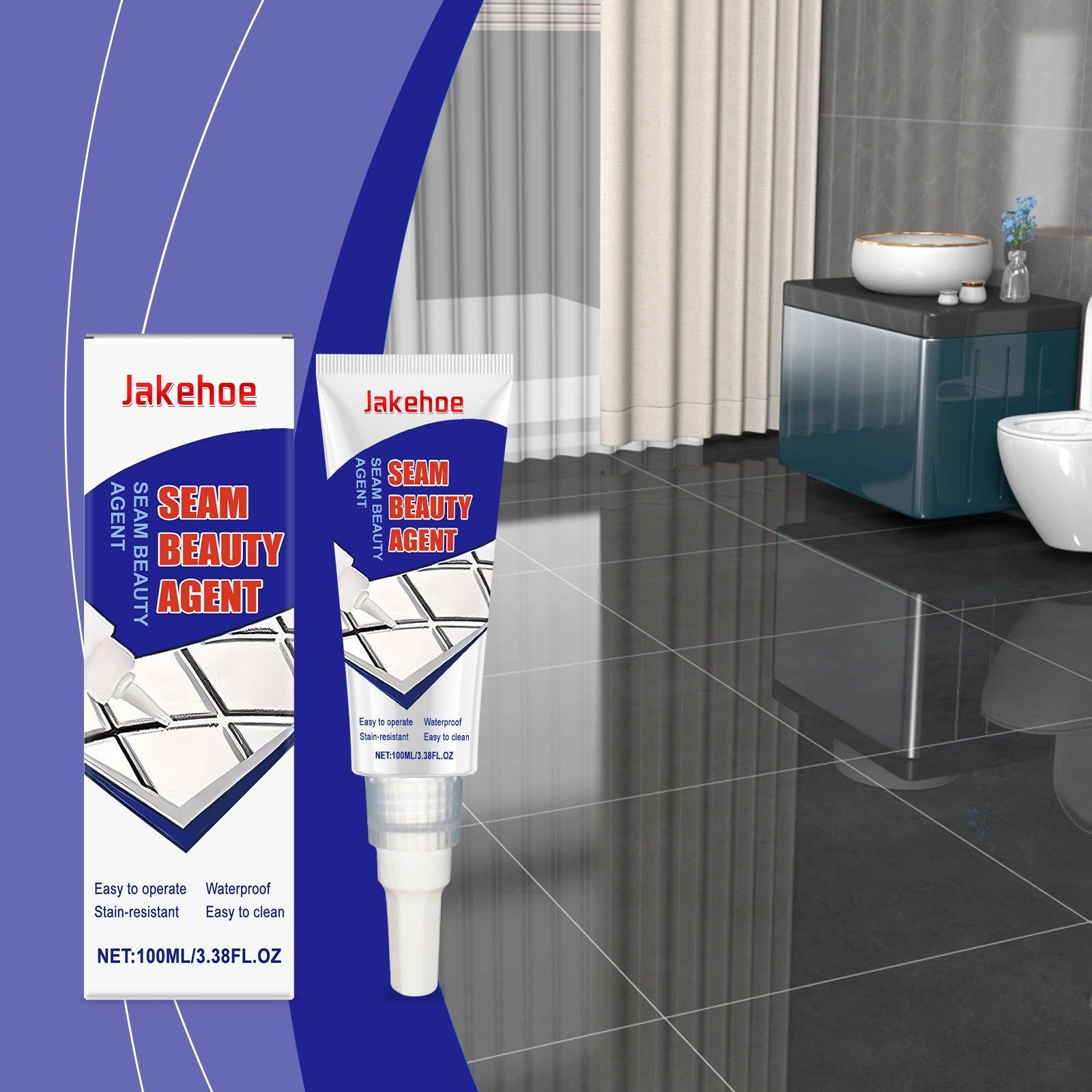 Premium Grouting Adhesive Waterproof Mold-Resistant Tile Sealant for Kitchen Bathroom Floors ,100ml