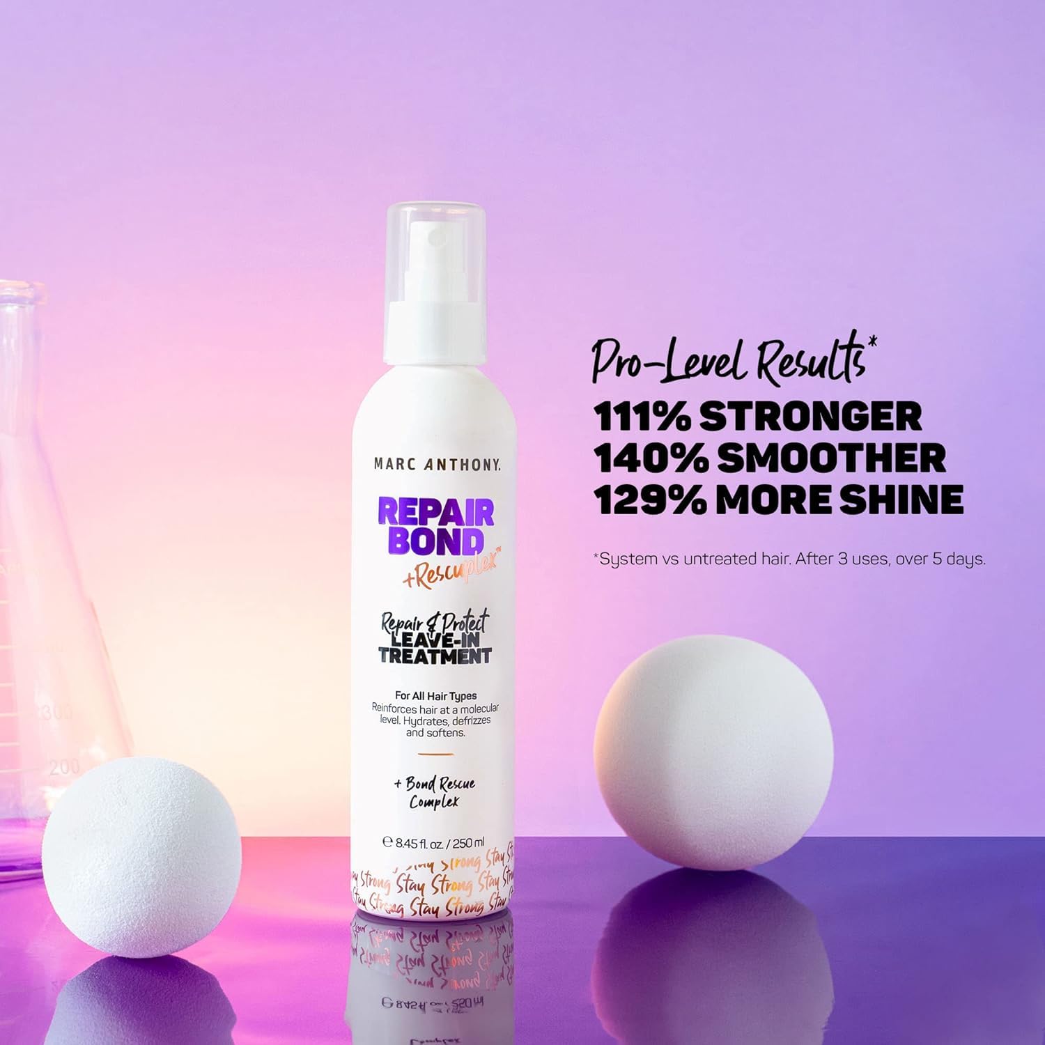 بلسم مارك أنتوني لإصلاح الشعر، Repair Bond +Rescuplex - يصلح ويقوي ويحافظ على روابط الشعر - يزيل التجعدات والشعر المتطاير ويقلل من التكسر - للشعر الجاف والتالف | 250 مل