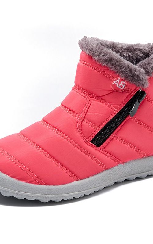 Kid‘s Winter Snow Boot With Faux Fur Lining Waterproof Thick Warm Shoes