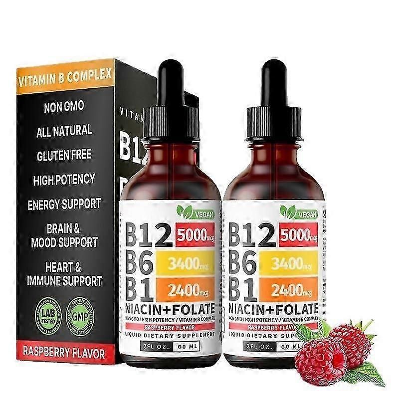 Vitamin B12 and B6 Liquid Drops,(2 Pack) B12 Sublingual Vitamin B Complex - B 12 Vitamin