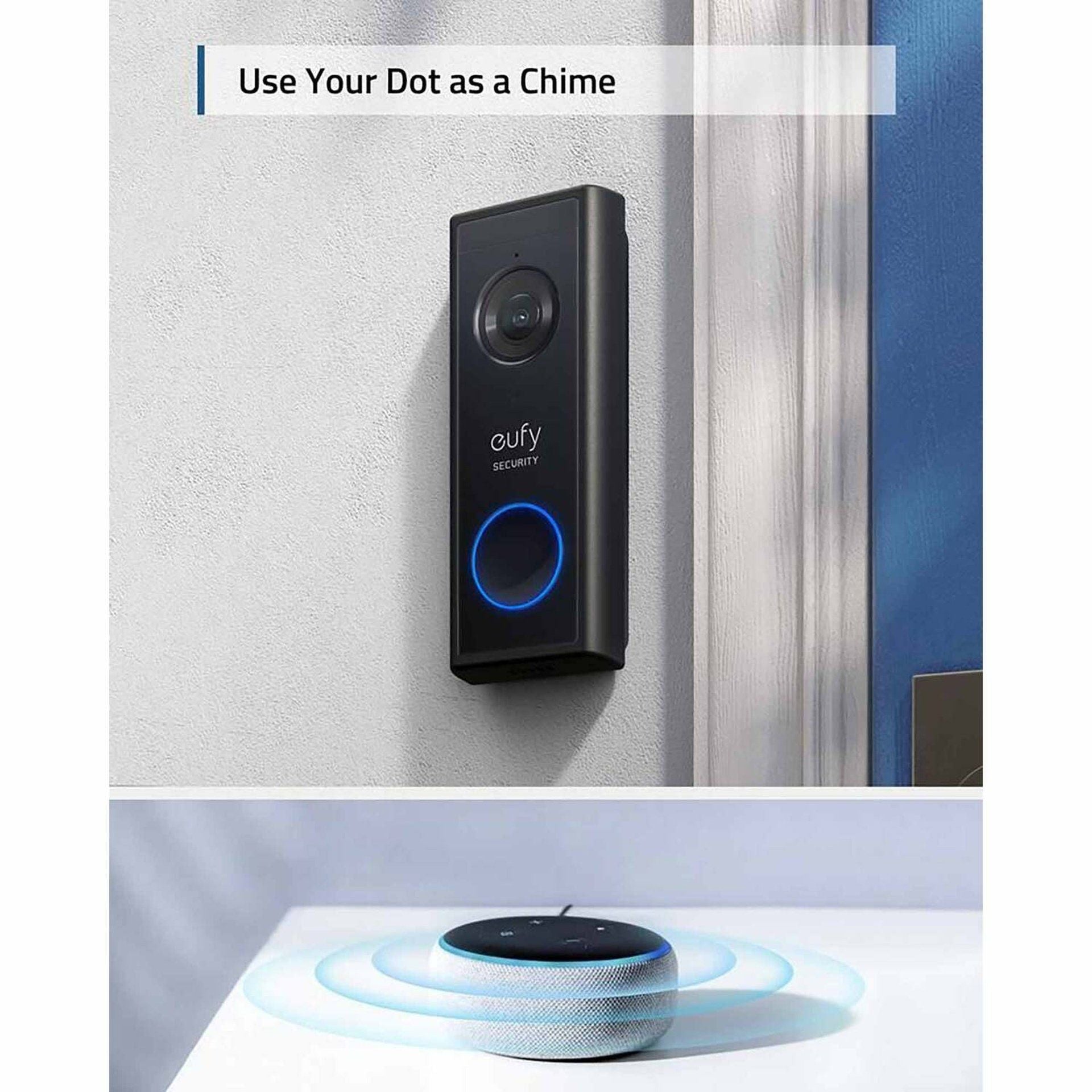 Eufy Video Doorbell 1080P Battery Powered, Black