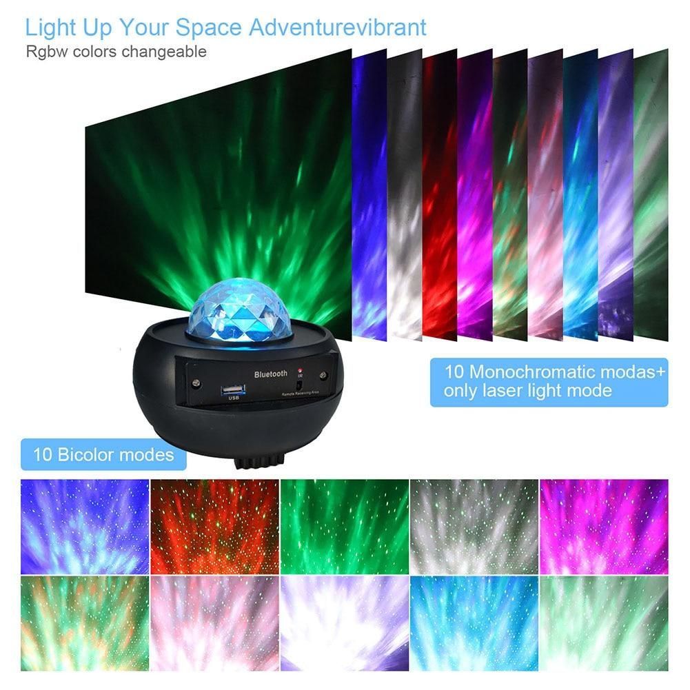 LED Star Light Projector  BT Music Player Galaxy Starry Night  Ocean Wave Lamp