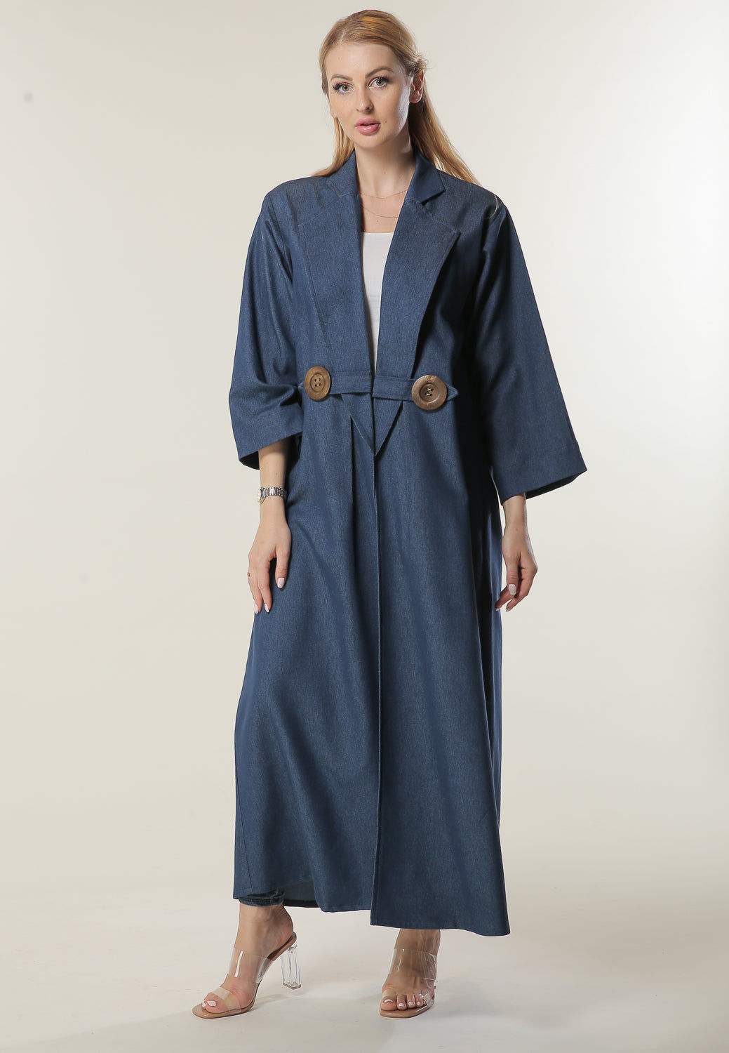 MOiSTREET Denim Coat Style Abaya