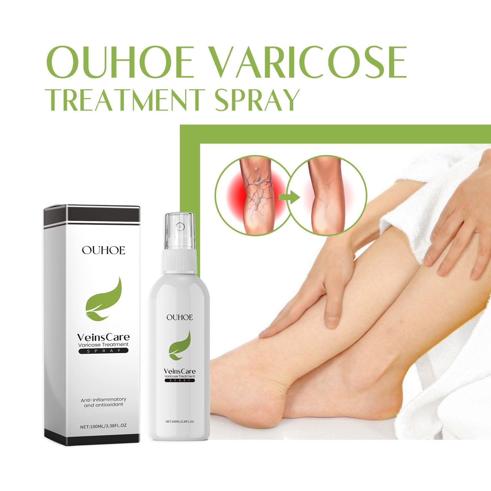 Revitalize Legs with Varicose Spray, Fast Relief for Swelling, Blood Vessel Care ,100ml