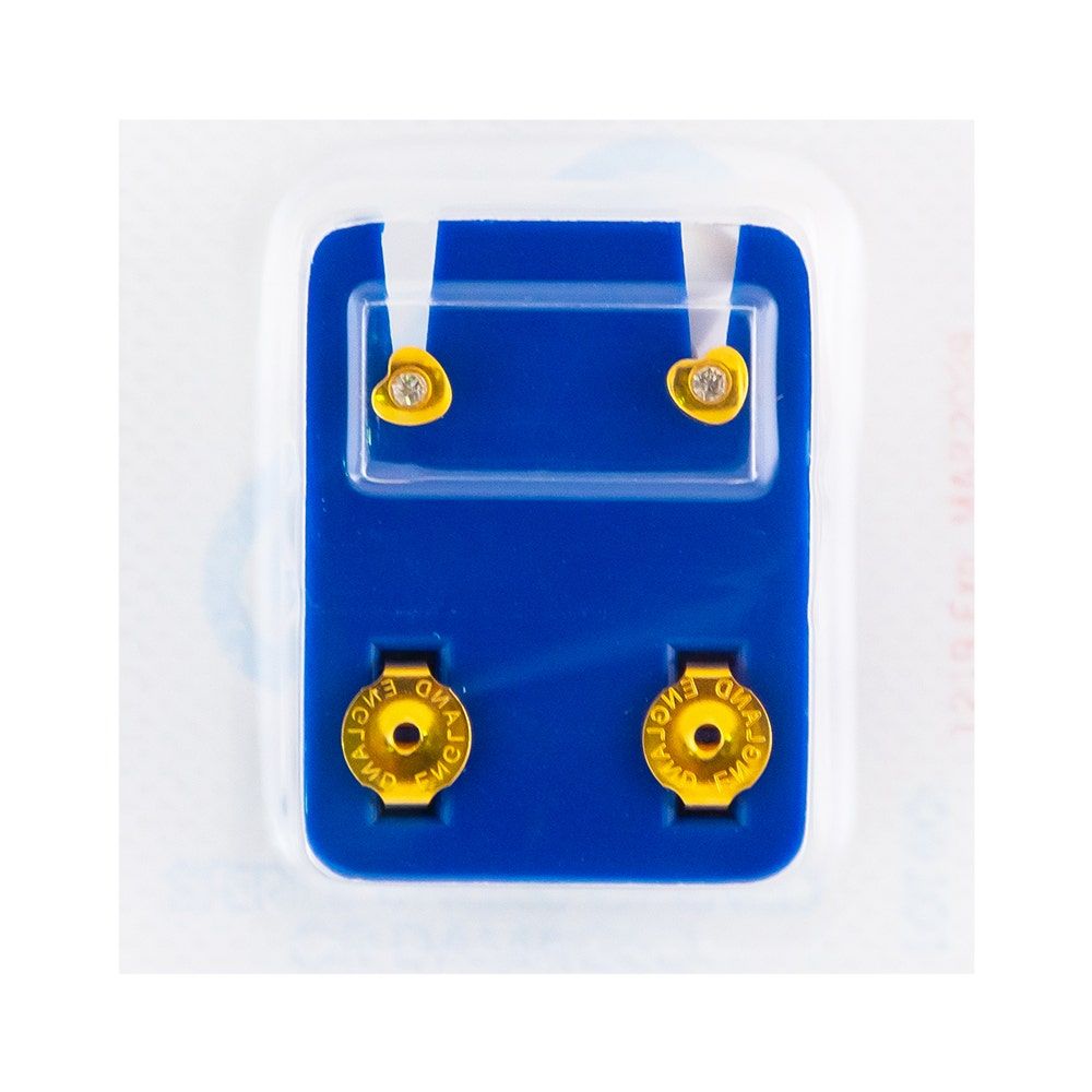 Caflon Singles Shapes Stone Heart April Gold Plated Earring, 1Pc