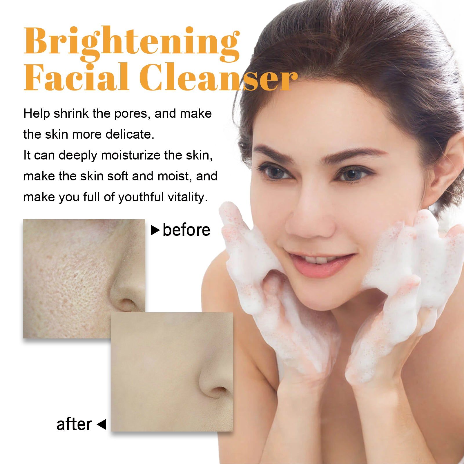 Brightening Turmeric Facial Cleanser for Deep Pore Cleansing, Acne Mark Fade, Moisturizing, Youthful Skin ,100ml