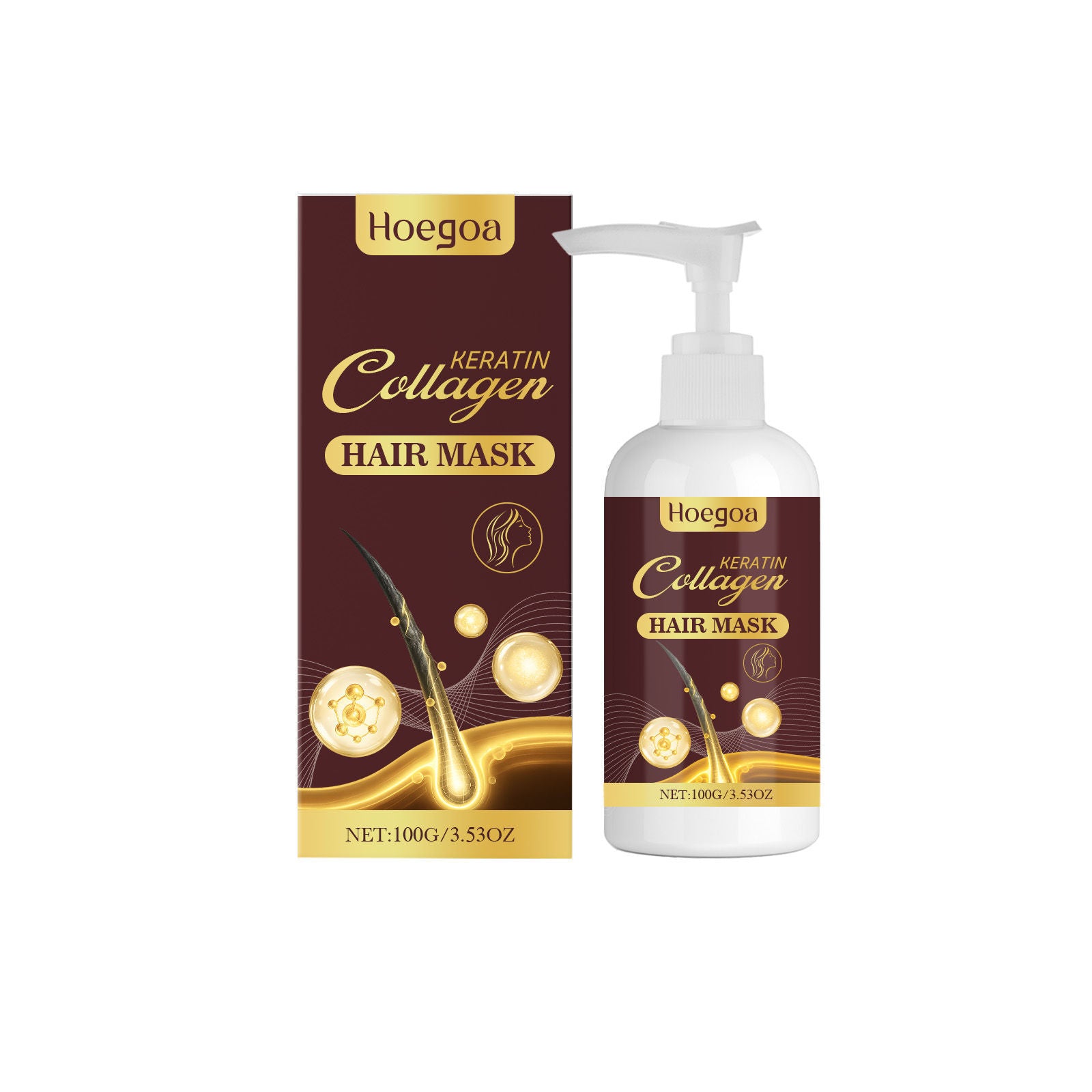 Collagen Hair Mask for Nourishing Dry Frizzy Hair, Moisturizing, Hair Care, Hair Repair, Anti-Hair Loss ,100g