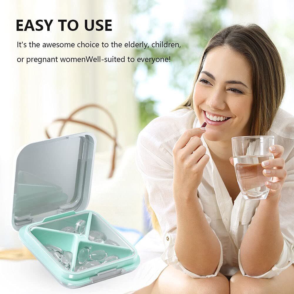 Daily Pill Case Small Pill Box Organizer Travel Medicine Container For Vitamins Fish Oils