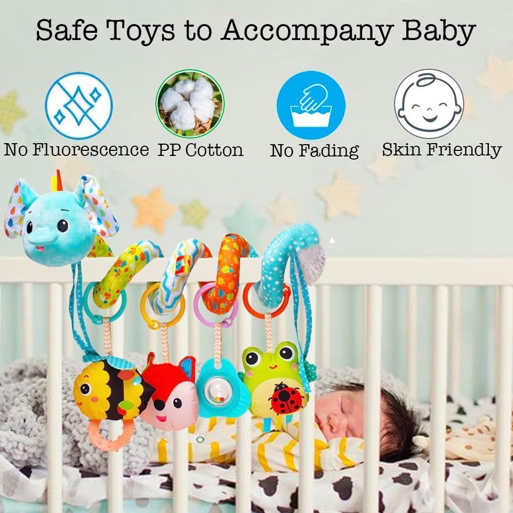 Stroller Toys Car Seat Toys for Babies 0-6 Months Infants Activity Spiral Hanging Crib Toy Gift