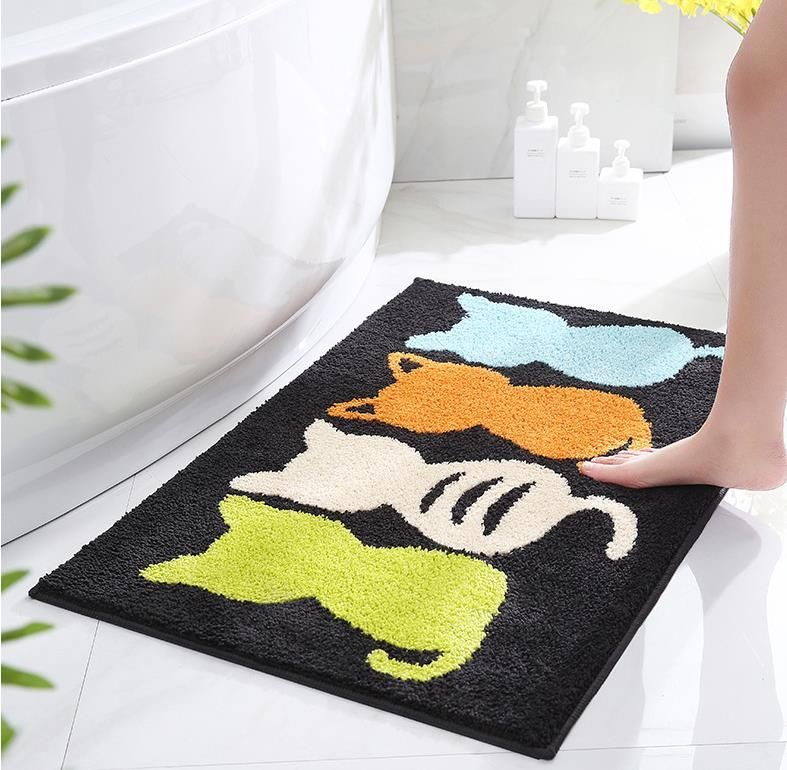 Bathroom Absorbent Carpet Home Rubber Anti-Slip Door Carpet for Entrance Doormat