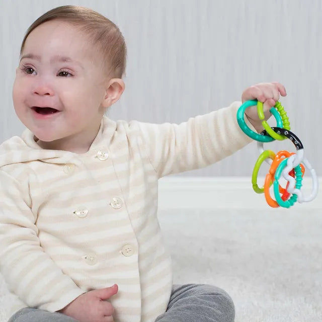 Infantino Textured Ring Links – Baby Sensory & Teething Toy Set | 0M+