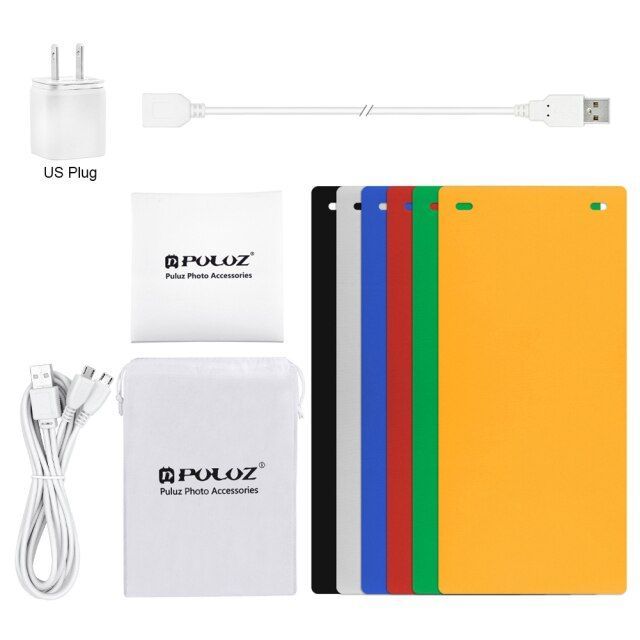 Lightbox Photo Studio LED Light Box Photography Soft Box 2 LED Panel Light 6 Col