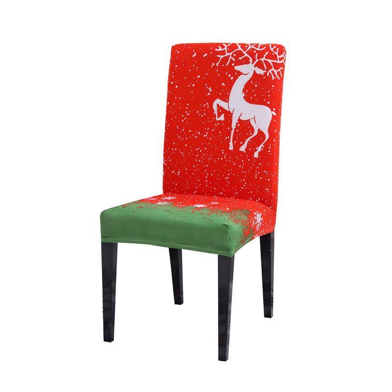 4pcs Christmas Chair Covers Elastic Dining Chair Covers For Holiday Banquet Home Party Decor