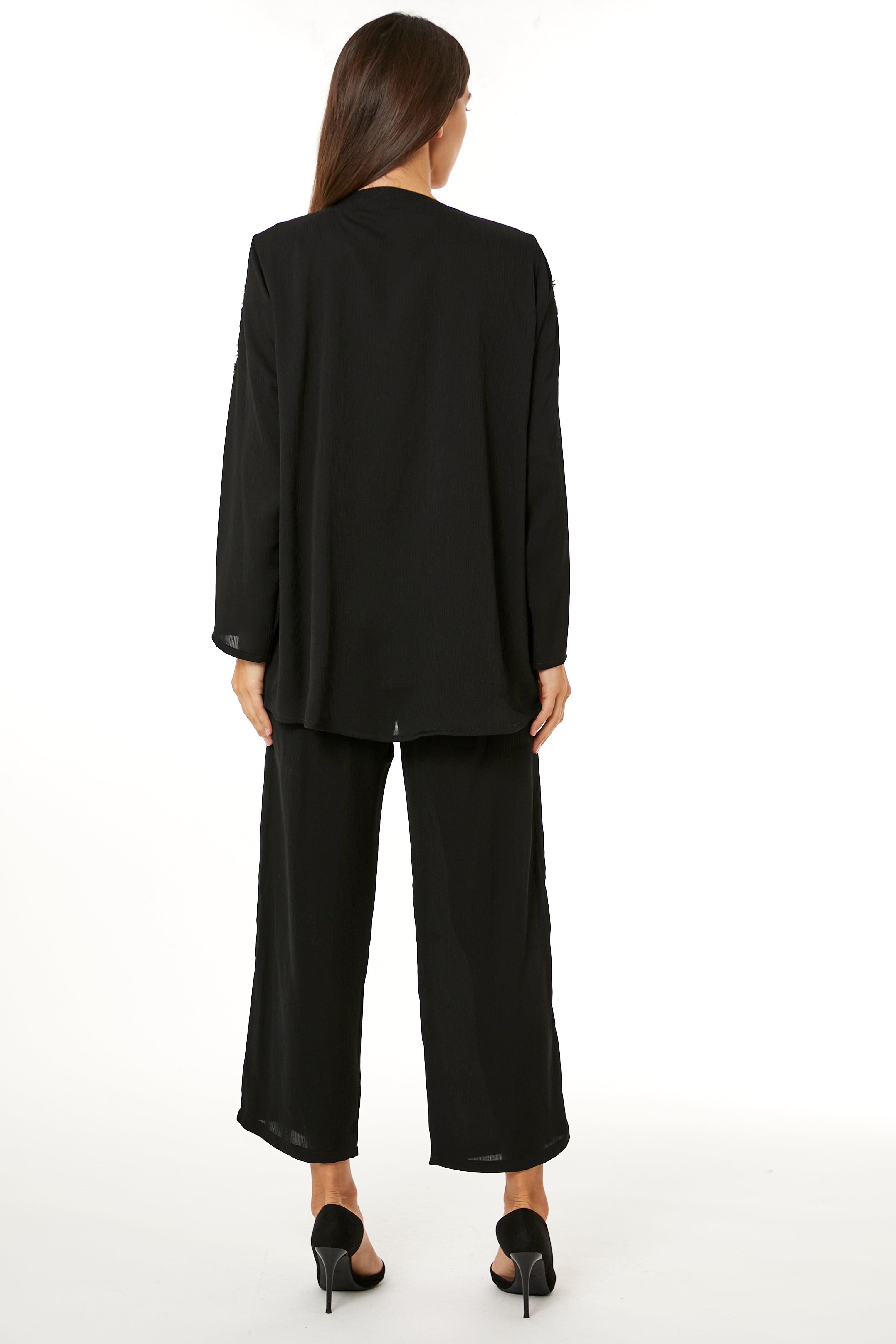 MOiSTREET Black Zoom Top and Pants Set Travel wear
