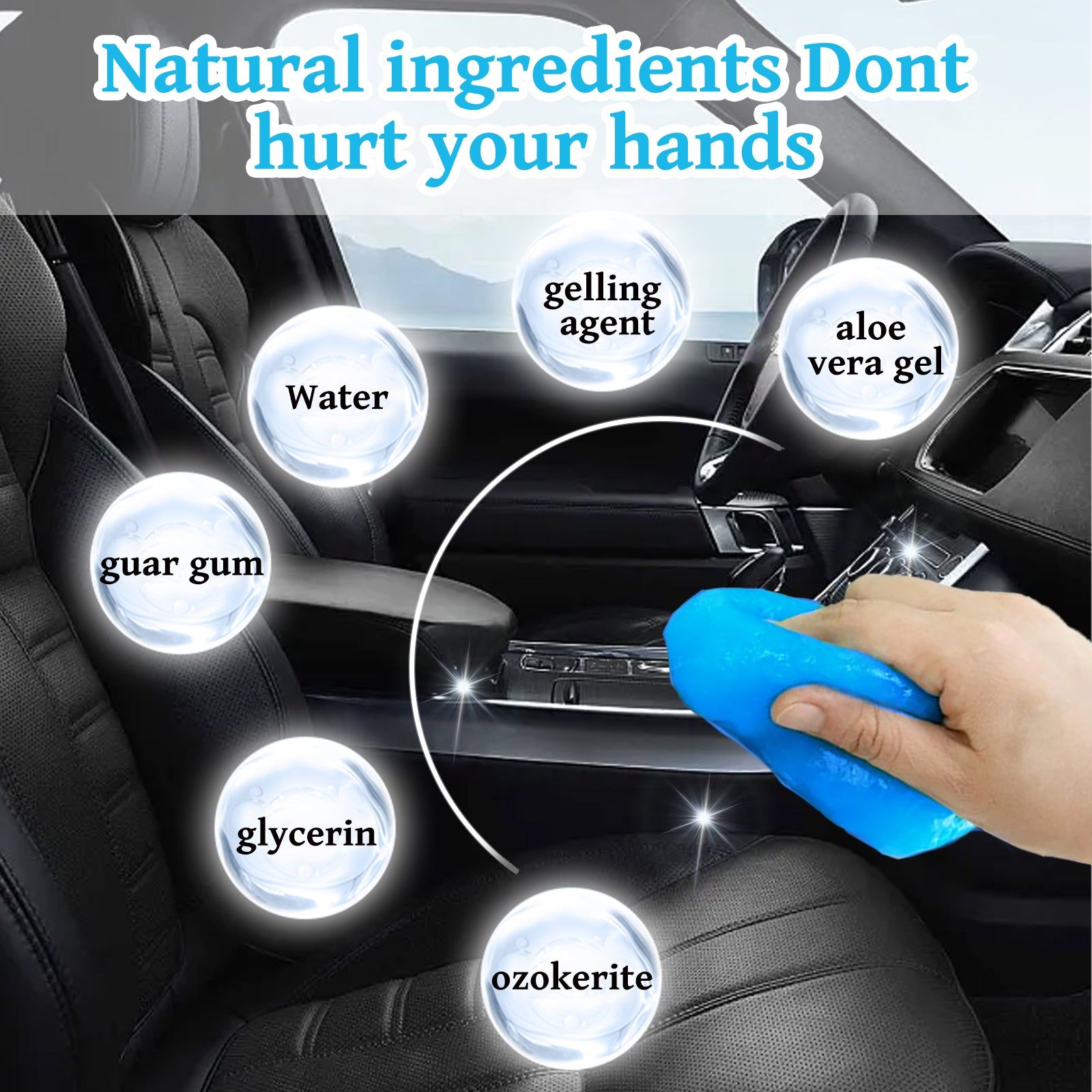 Car Cleaning Soft Glue, Dust Remover for Interior, Keyboard, Air Vents, Easy to Use ,70g