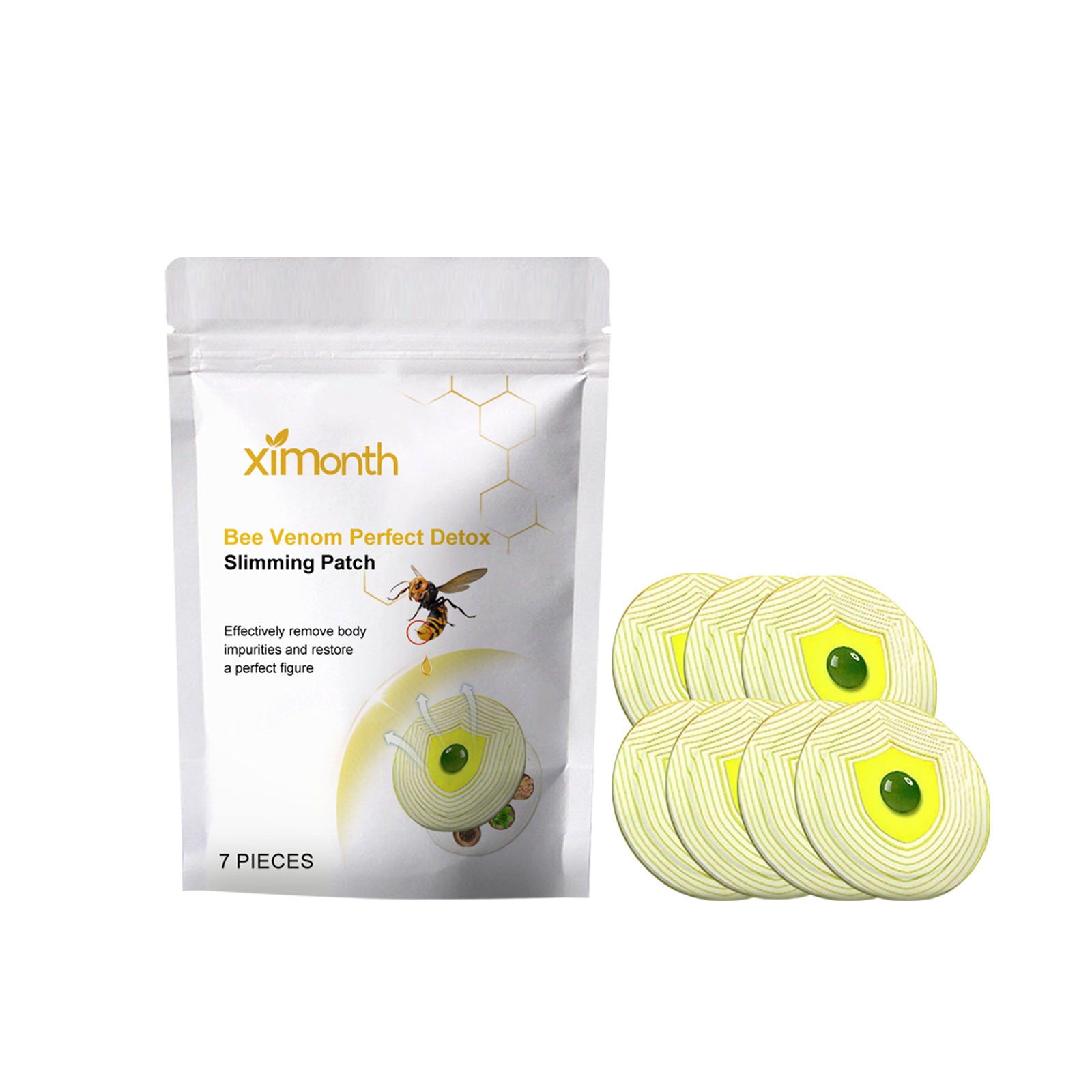 Bee Venom Slimming Patch, Detox, Toning, Fat Burner, Natural, Easy, Fast Results ,7pcs