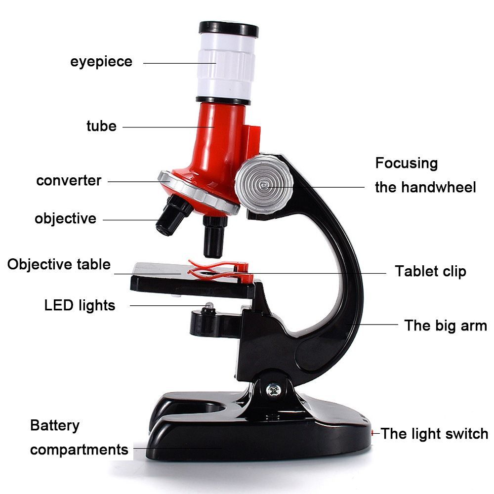Kids Microscope Kit Biological Science Experiment Equipment Children Educational Toys