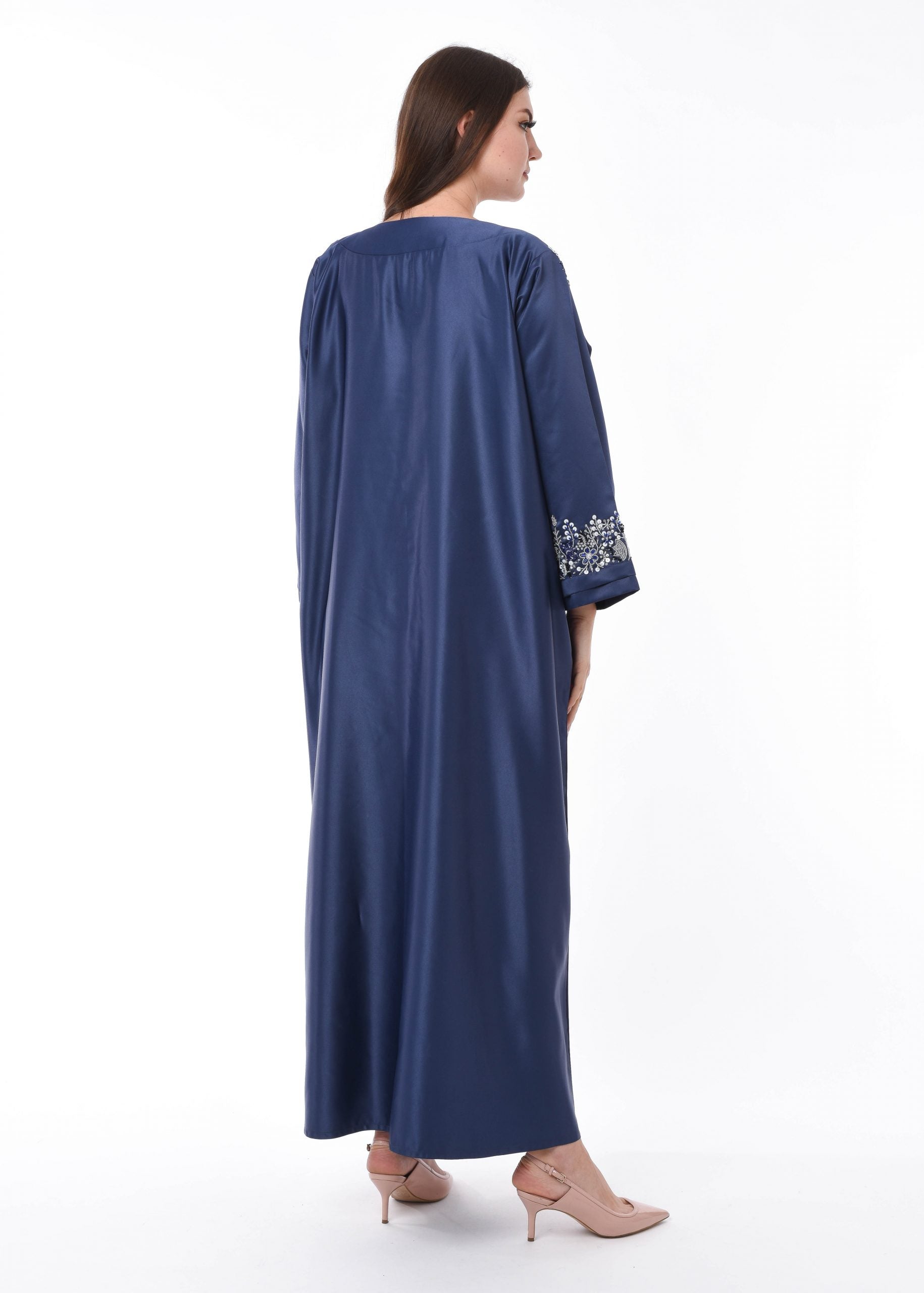 MOiSTREET Navy Kaftan with Decorative Hand Embroidery