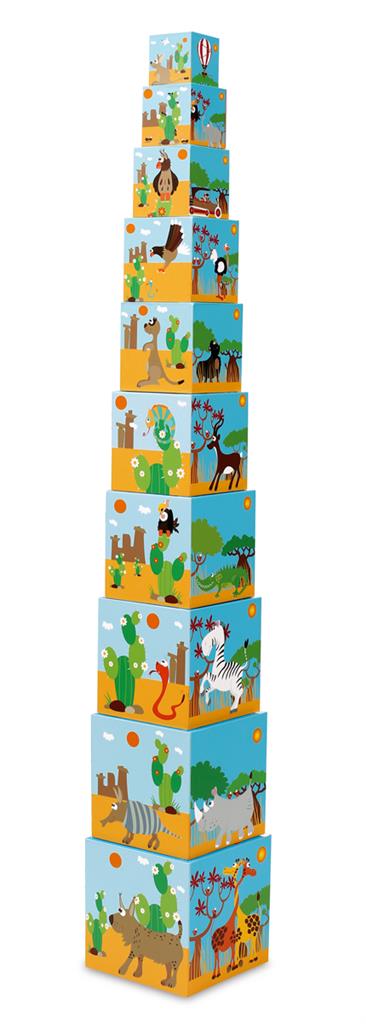 Animals Of The World 10 Pcs Stacking Tower - Jumbo