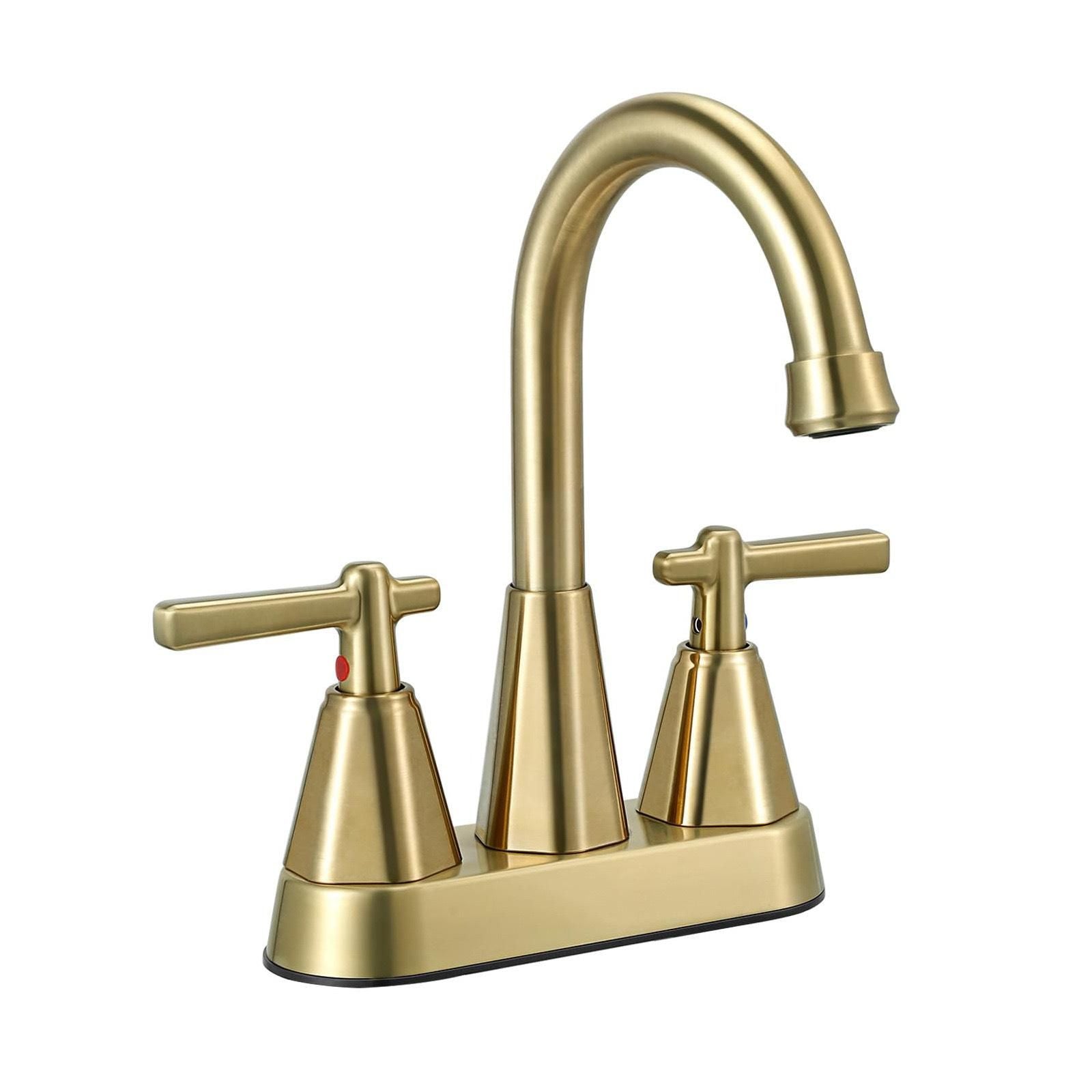Dual Handle Bathroom Sink Faucet Brushed Gold YH069