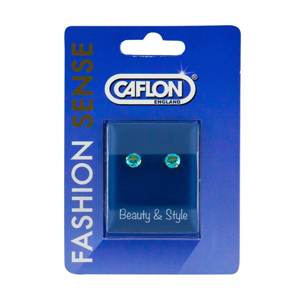 Caflon Fashion Sense Gold Plated Aquamarine Tiffany Earring, 5mm