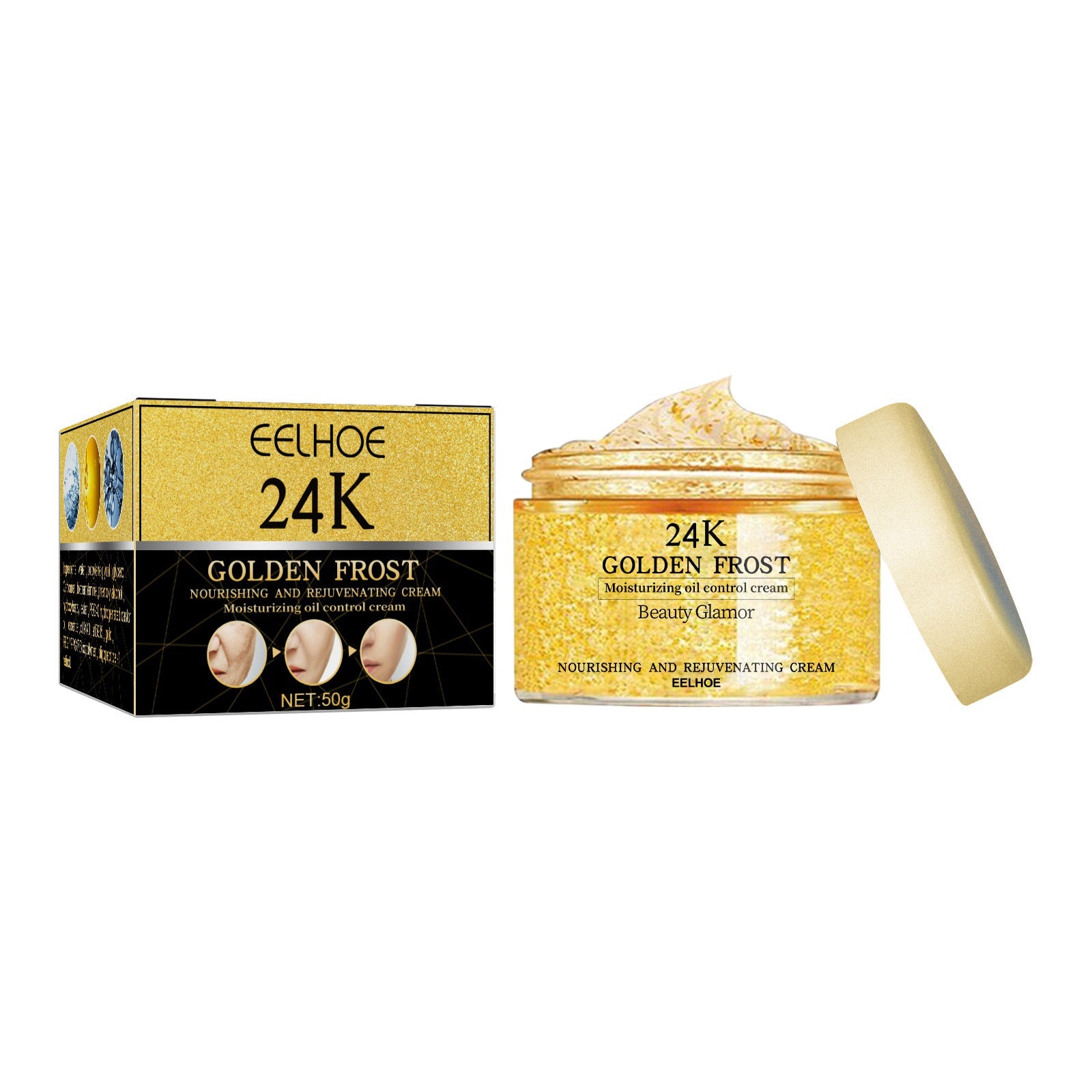 24K Gold Cream Reduce Facial Wrinkles, Anti-Aging, Hydrating, Brightening ,50g