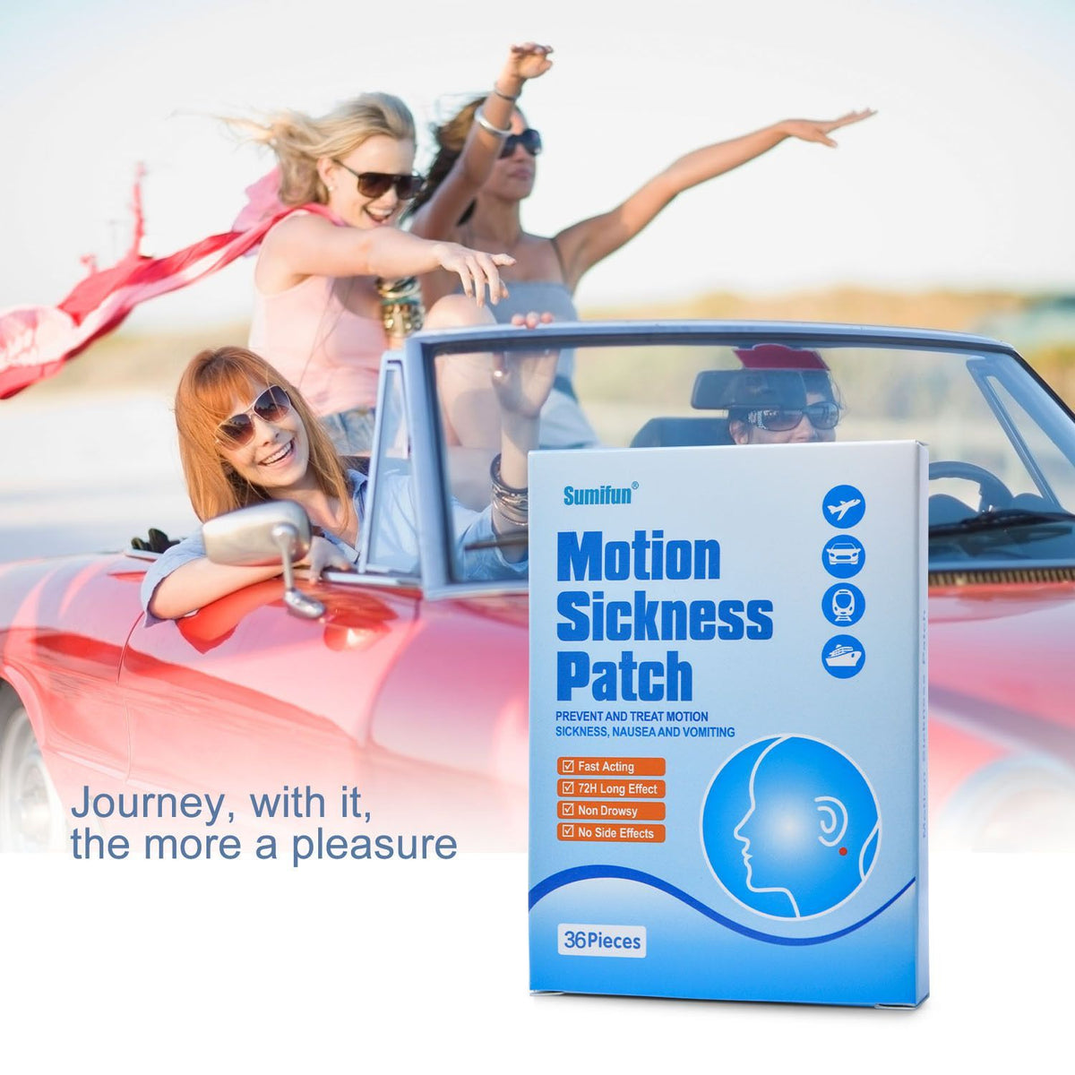 36pcs Motion Sickness Patch Anti Nausea Seasickness Stickers Travel Nausea Treatment