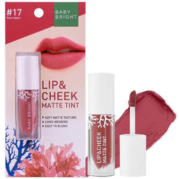 LIP & CHEEK MATTE TINT 2.4G BABY BRIGHT (M) #17 ROSE APPLE (Y2024)