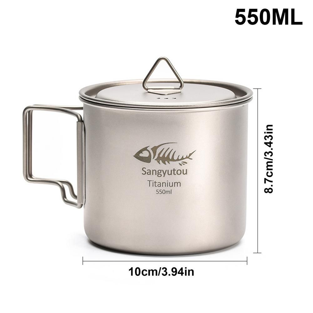 Outdoor Camping Mug Titanium Water Cup Picnic Fishing Accessory Travel Tableware