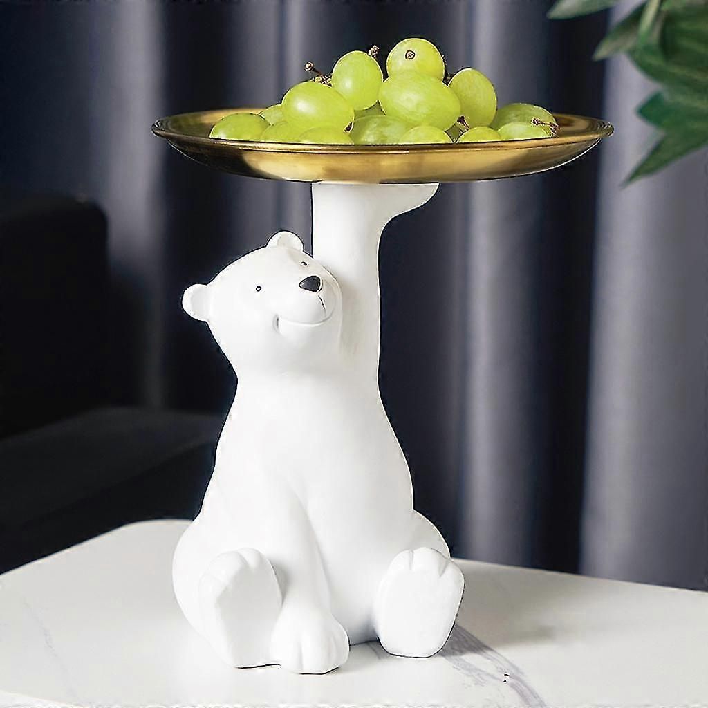 Creative polar bear floor-standing ornaments living room entrance tray hotel TV cabinet home decorations