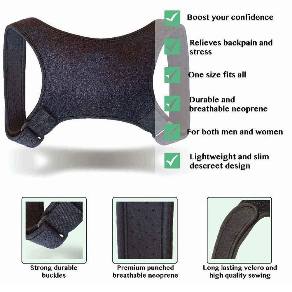 Posture Support Corrector Adjustable Copper Infused Orthopedic Brace for Pain Relief