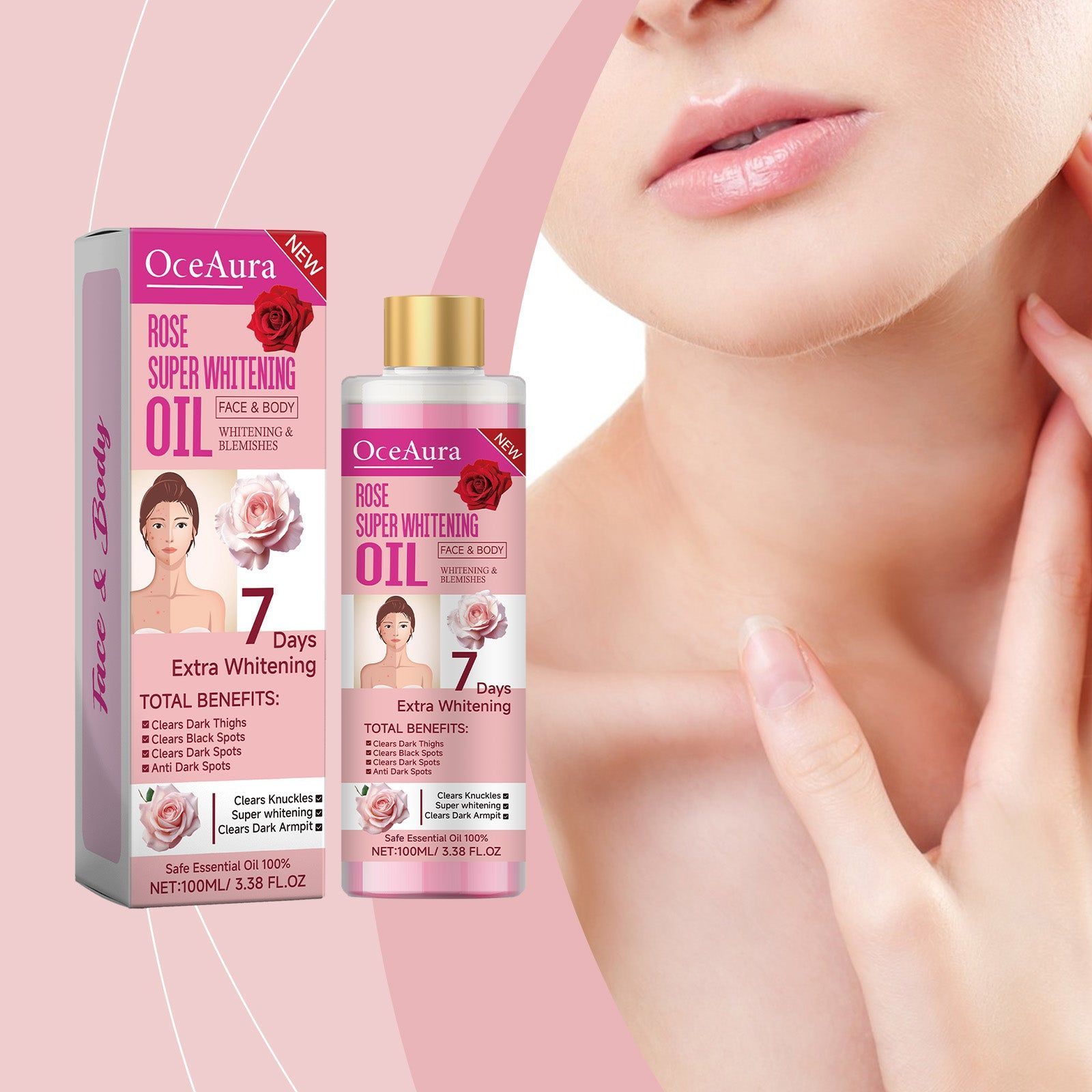 Body Essential Oil, Clear and Bright Skin, Brightening, Moisturizing, Soothing ,100ml