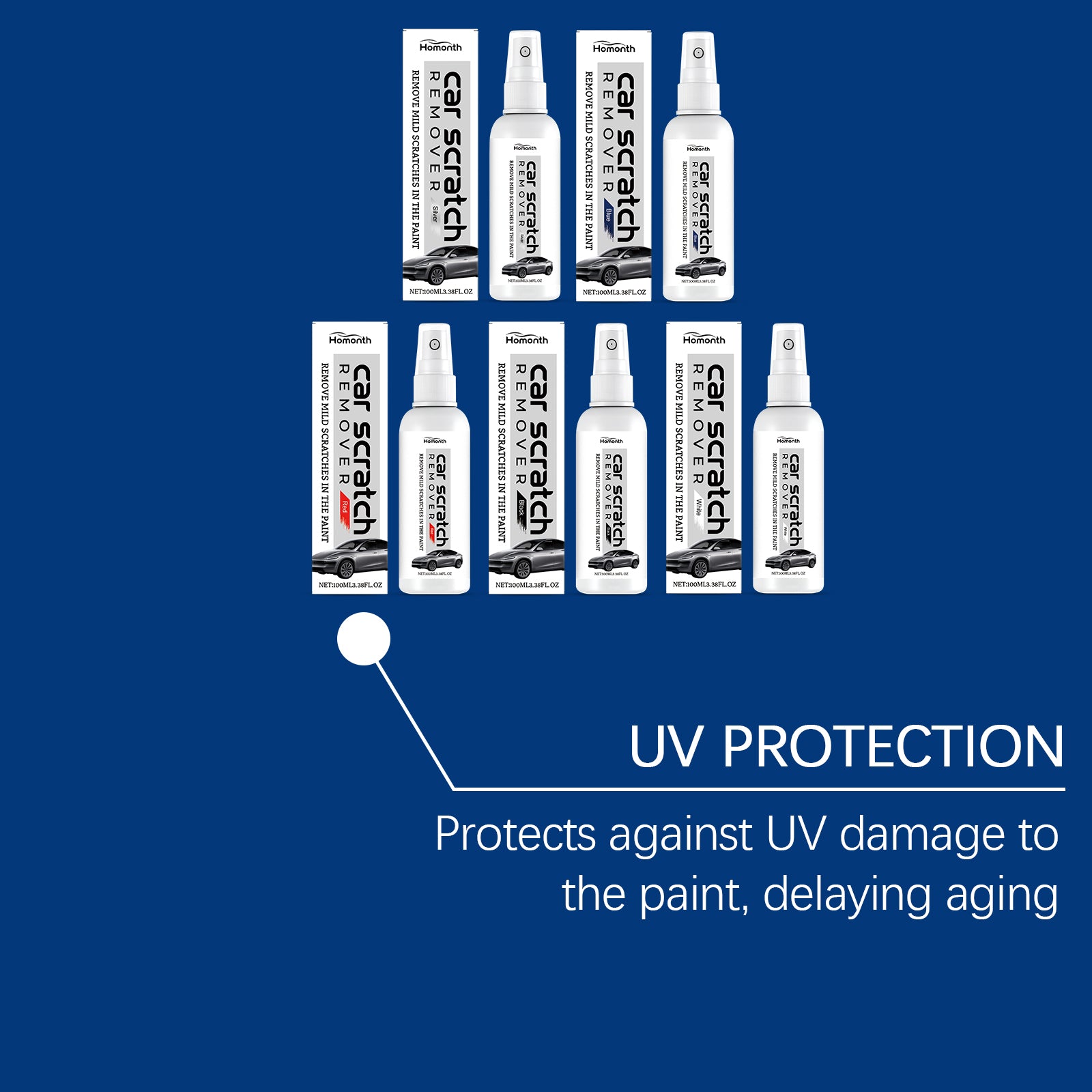 Car Care Scratch Repair Spray, Easy Shine & Gloss Protection, Wear-Resistant ,100ml