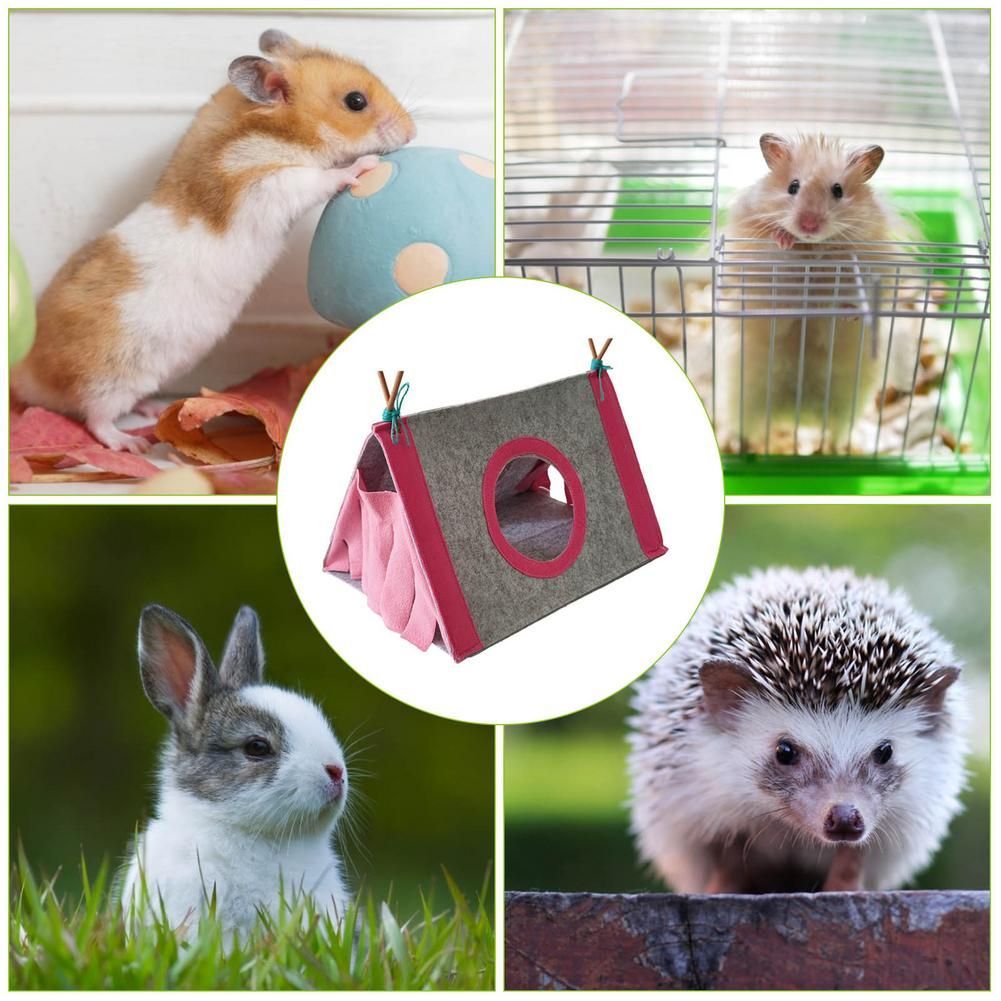 Small Pet Nest Rabbit Felt Tent Hamster Hideout House Guinea Pig Cage Chinchillas Bed Animal Tunnel