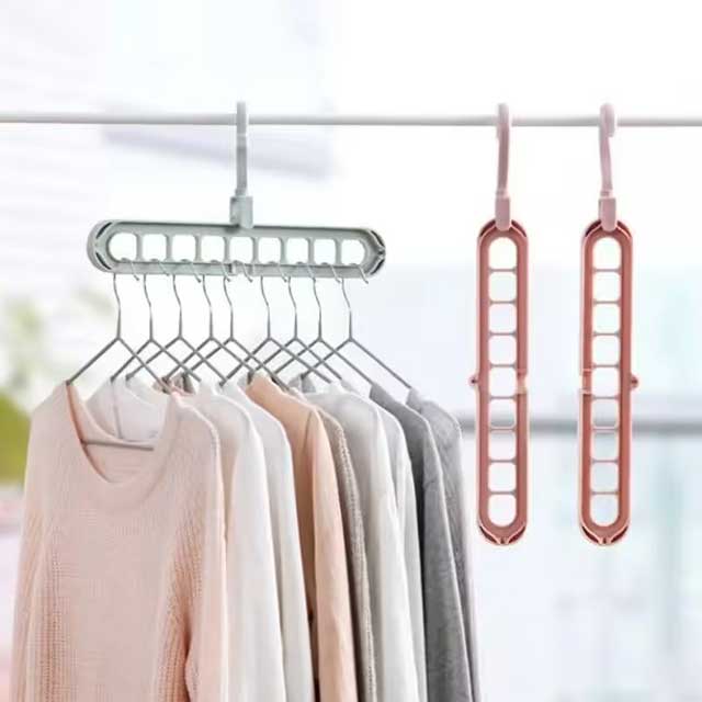 Multifunctional Foldable Hanger Storage Rack - Space-Saving Clothes Organizer for Home & Travel
