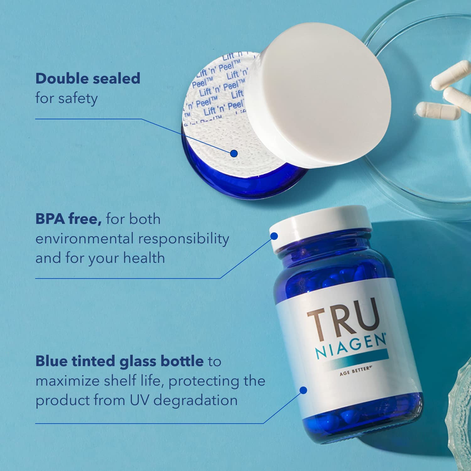 TRU NIAGEN 120capsules/150mg - Advanced NAD+ Booster | Nicotinamide Riboside NR | Increases Energy & Promotes Anti Aging