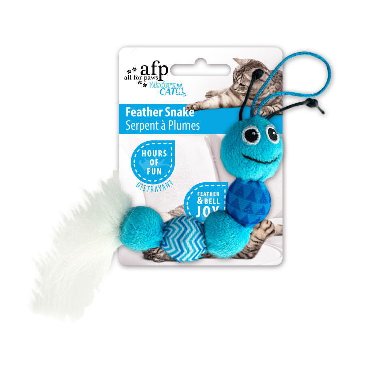 All For Paws Modern Cat Feather Snake Assorted - 8 pcs/pk