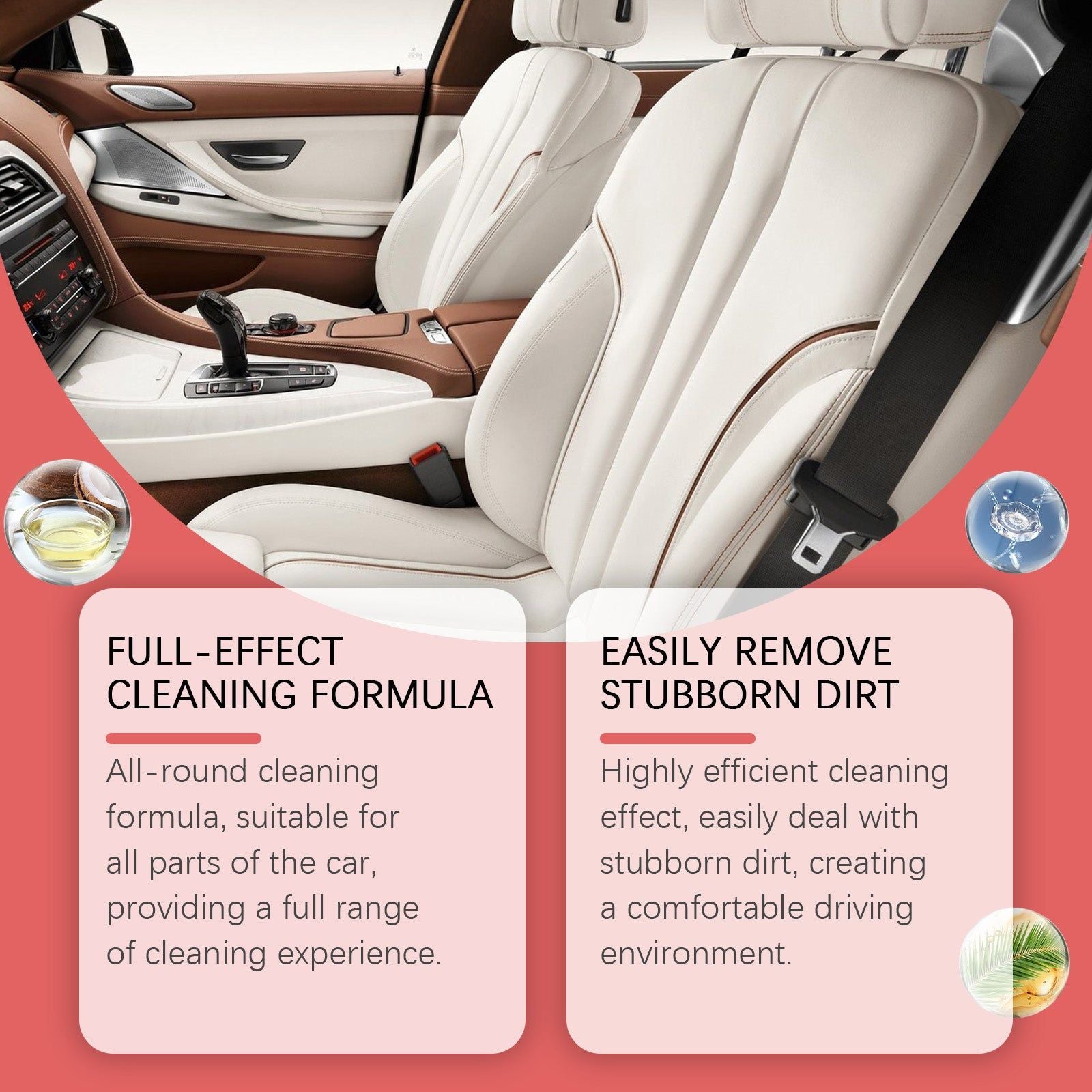 Car Cleaning Multi-Functional Stain Remover, Easy Car Seat and Interior Cleaner ,120ml