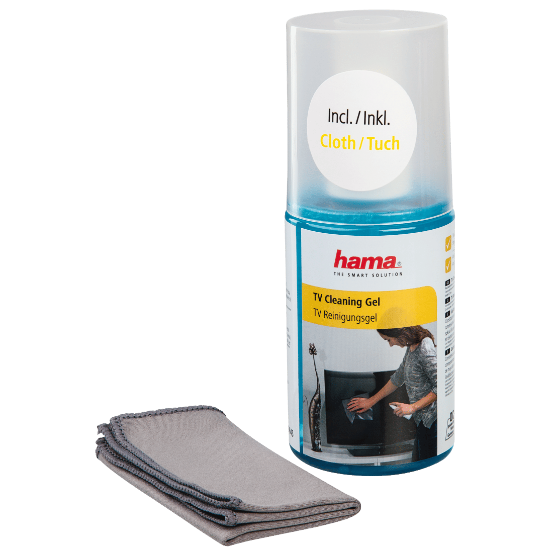 HAMA 49645 TV Cleaning Gel, 200 ml, cloth included