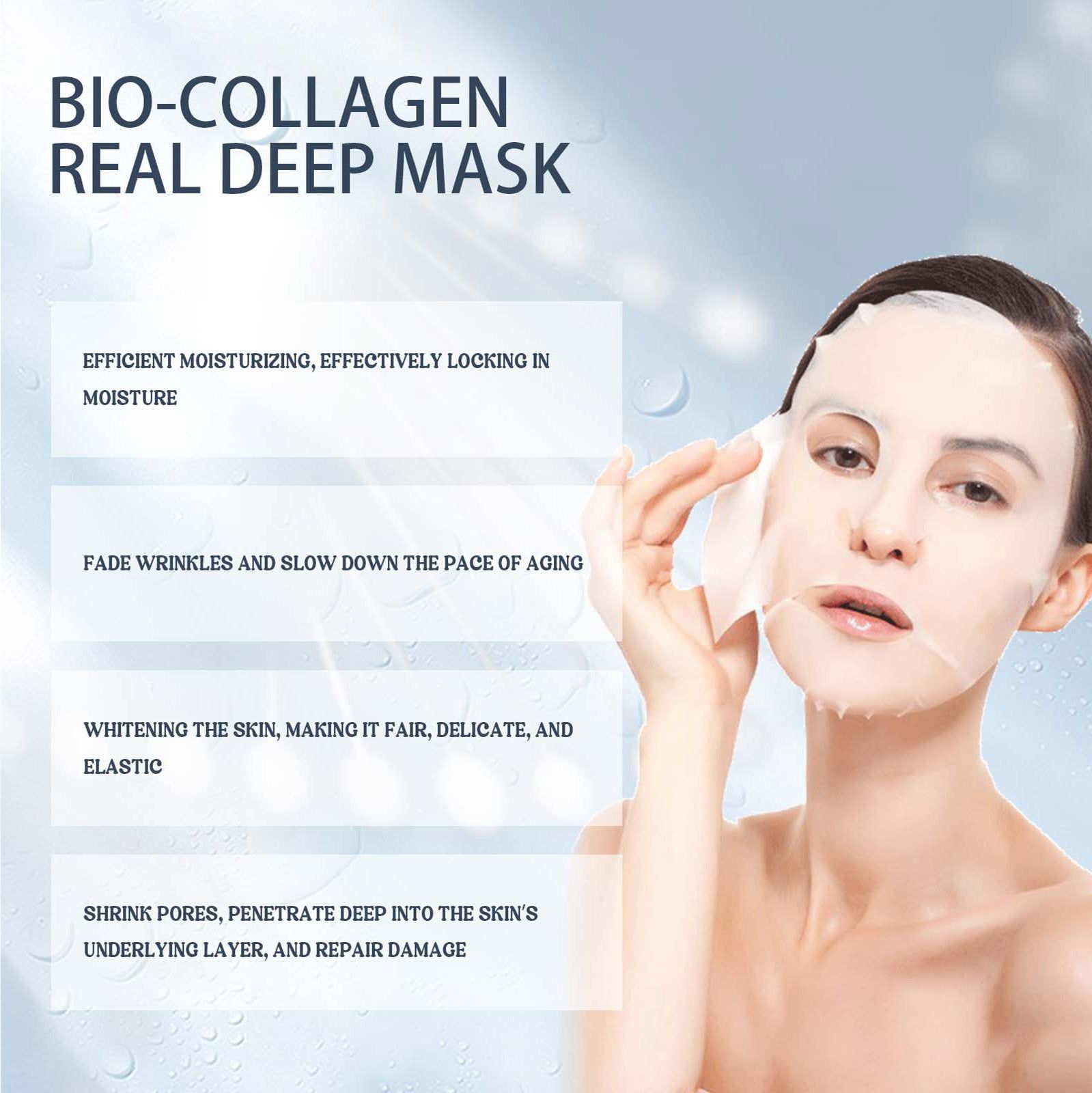 Deep Hydrating Collagen Mask for Bright, Resilient, Youthful Skin, Moisturizing, Anti-Aging ,1pcs