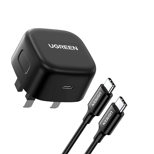 شاحن Ugreen USB-C 25W PD مع كابل USB-C بطول 2 متر