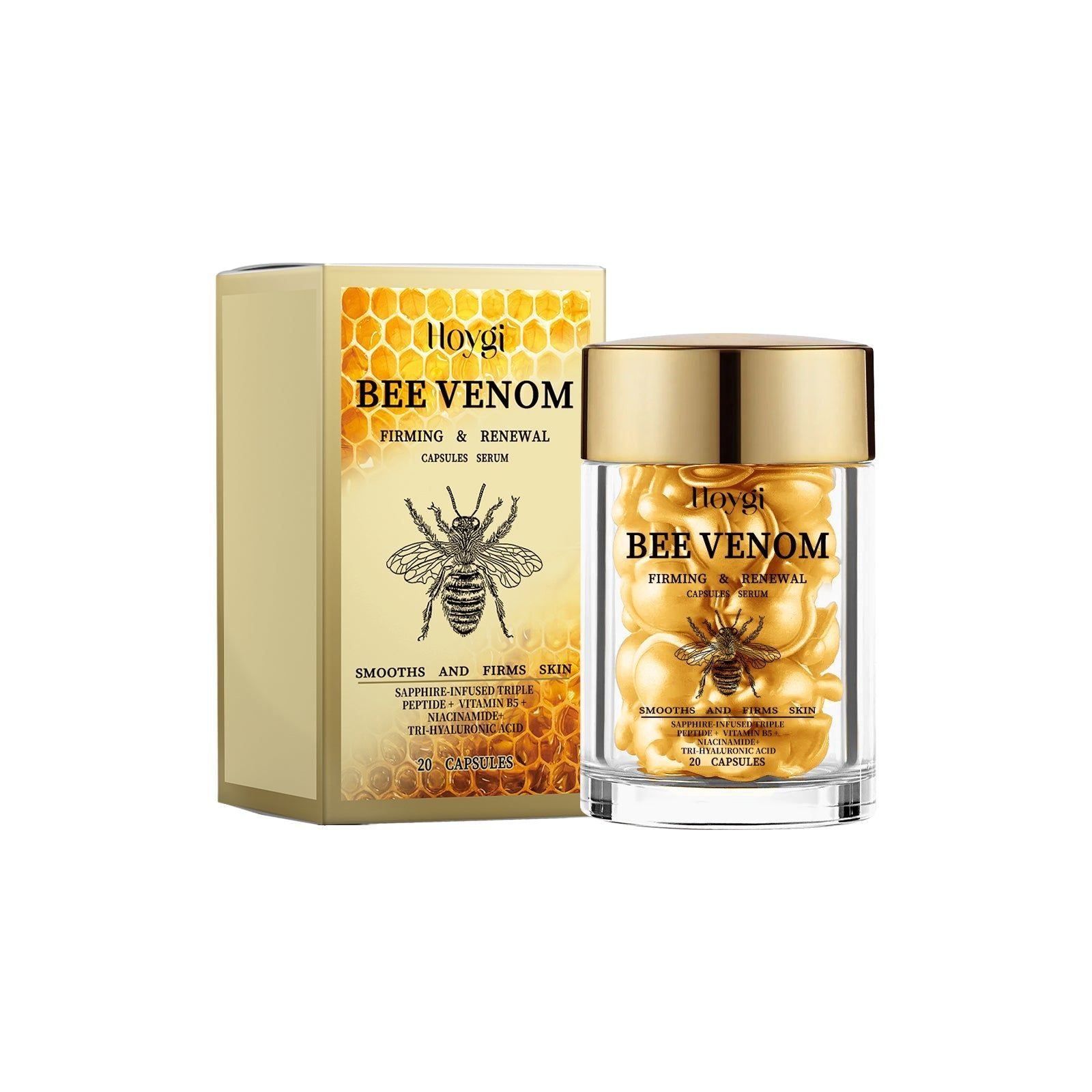 Bee Venom Facial Capsules, Fade Fine Lines, Firm, Hydrate, Youthful Skin ,20 capsules
