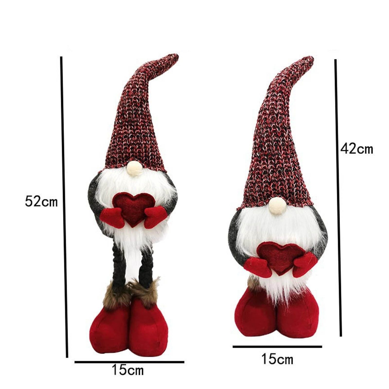 2pcs Valentines Day Decorations Knitted Retractable Faceless Doll Gift Gnome Doll Ornaments